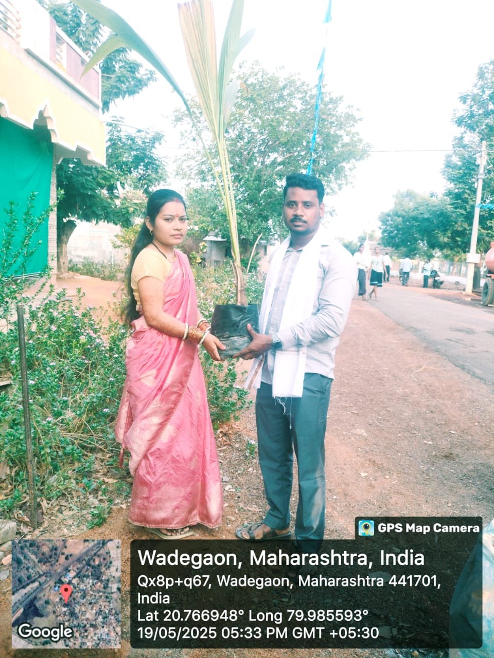 ग्रामपंचायत परिसरातील वृक्षारोपण